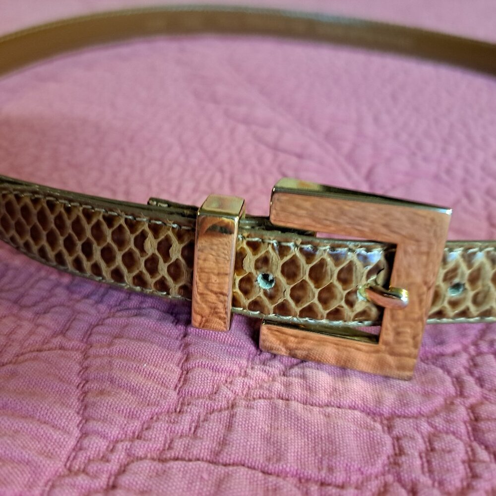Vintage genuine snake skin leather belt.